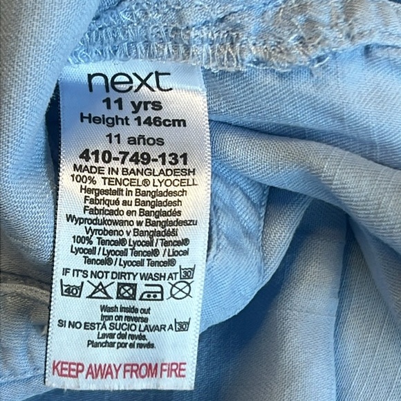 100% Tencel Soft Light Blue Sleeveless Shirt Dress 11-12y - Picture 7 of 8